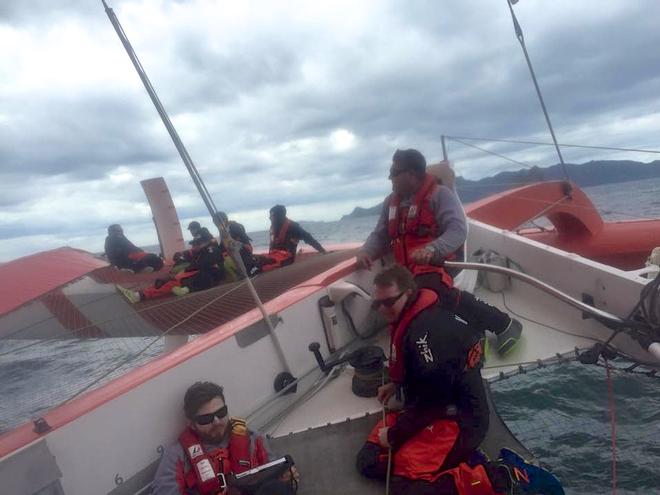 TeamVodafoneSailing back on pace after the winch blow-up - 2015 PIC Coastal Classic © Stu Mackinvern